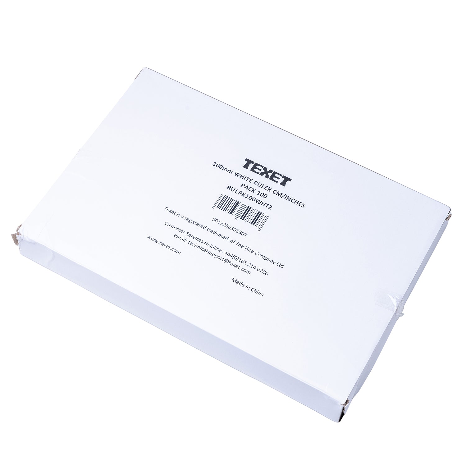White Ruler, Pack of 100 in cm / inches