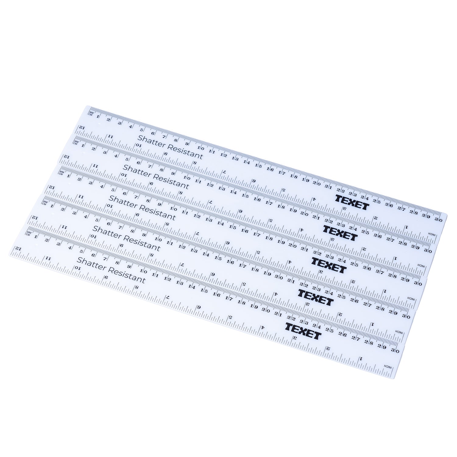 White Ruler, Pack of 100 in cm / inches