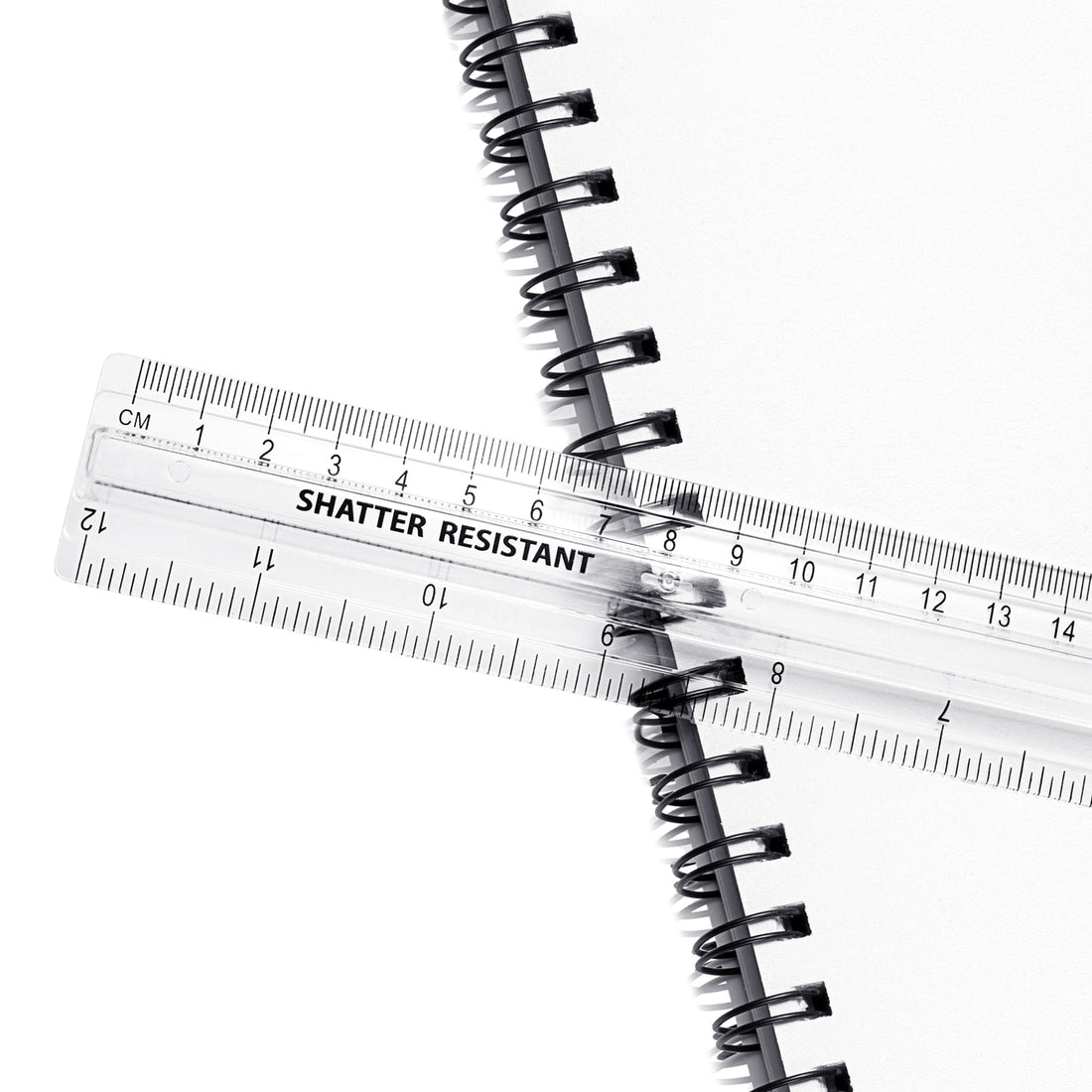 Clear Ruler 30cm with Finger Grip, Pack of 10 in cm / inches