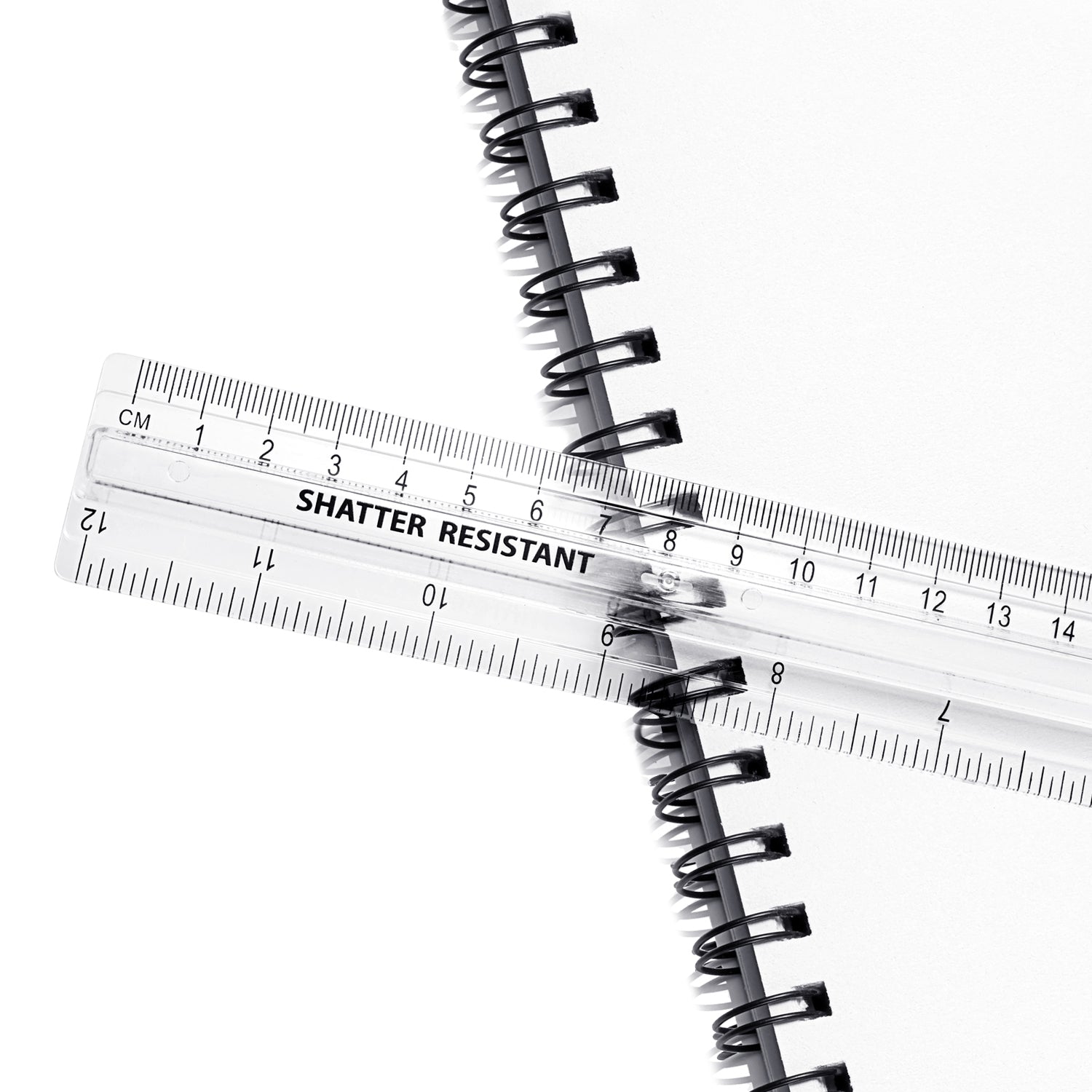 Clear Ruler 30cm with Finger Grip, Pack of 10 in cm / inches