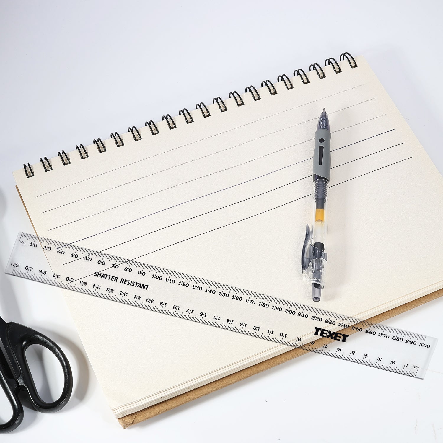 Clear Ruler, 300mm Pack of 10 in cm / mm