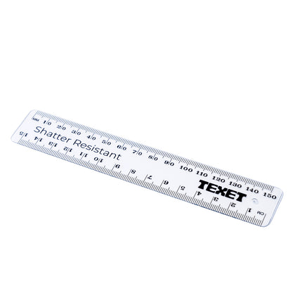 Clear Ruler 15cm, Pack of 10