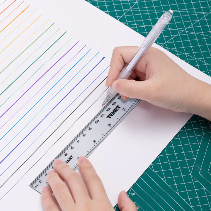 White Ruler 150mm, Pack of 50 in cm/inches