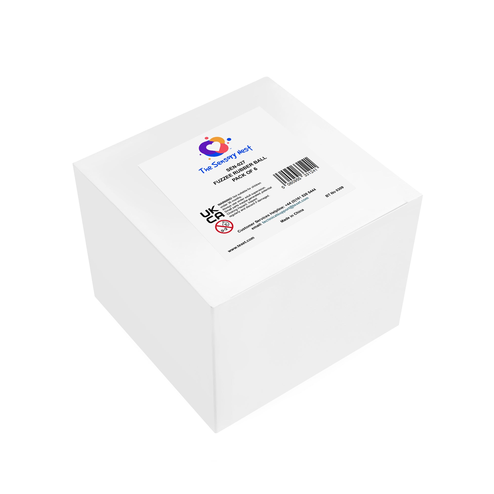 Fuzzee Rubber Ball - Sensory Tactile Stress Relief Toys, Pack of 6