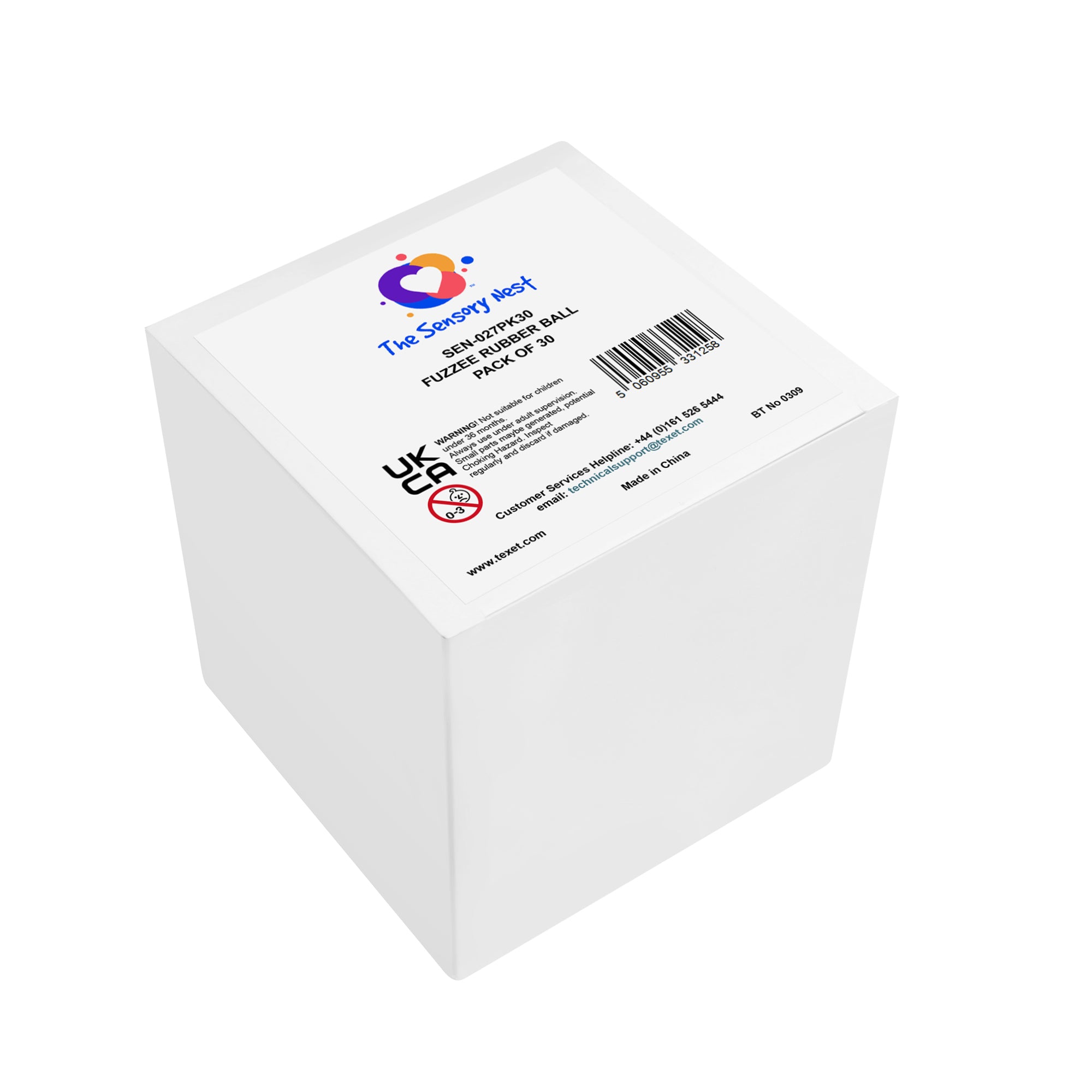 Fuzzee Rubber Ball - Sensory Tactile Stress Relief Toys, Pack of 30