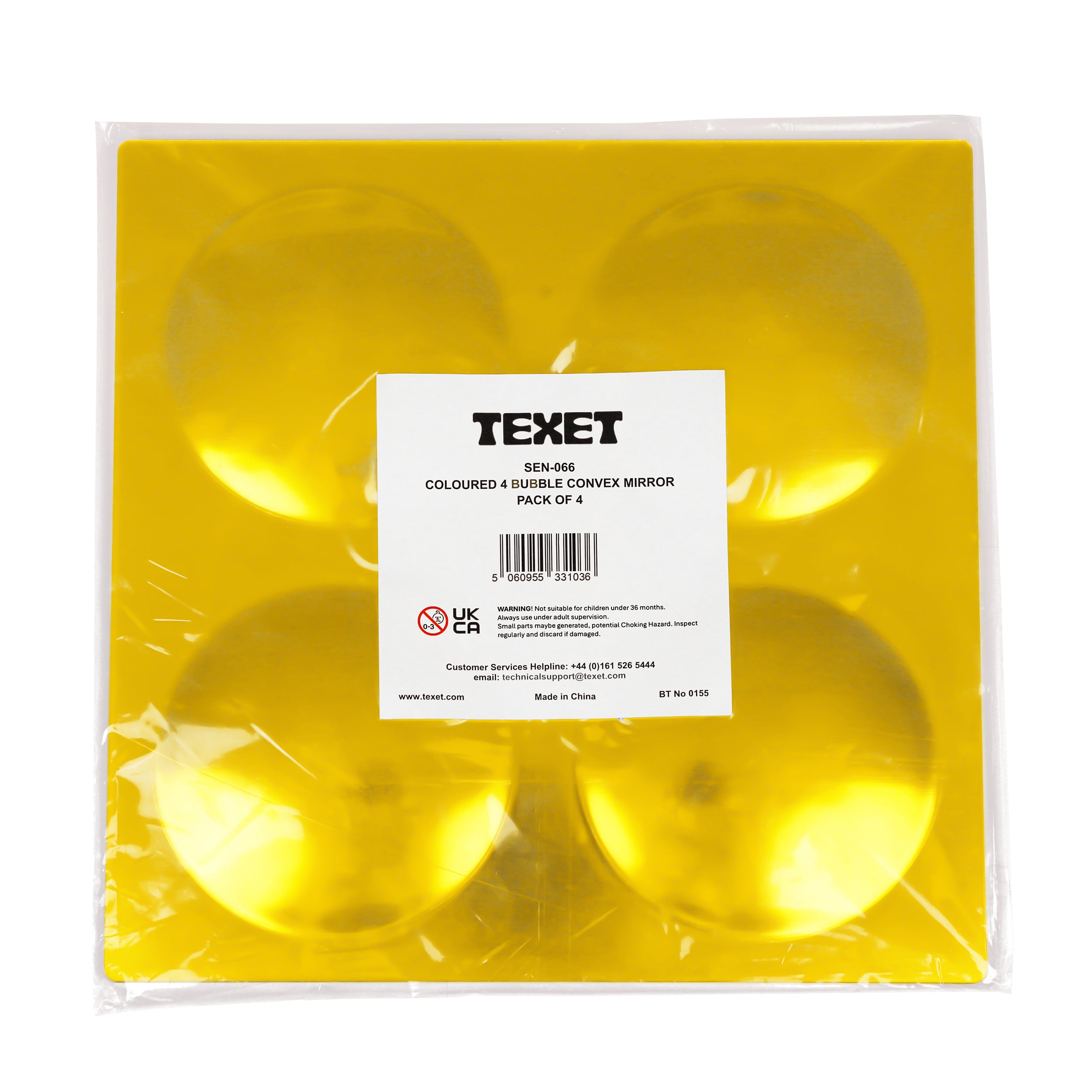 Coloured 4 Bubble Convex Mirror, Pack of 4