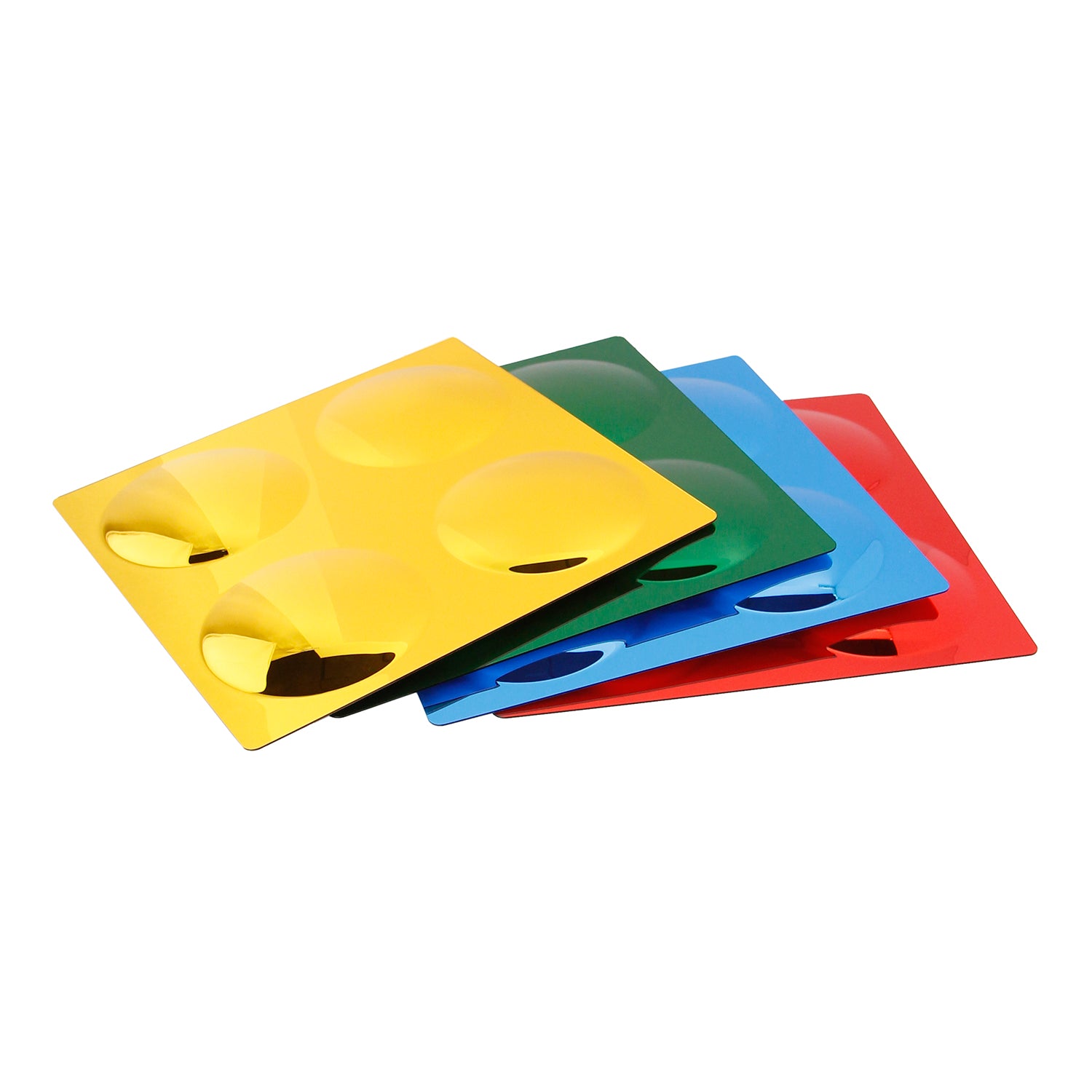 Coloured 4 Bubble Convex Mirror, Pack of 4