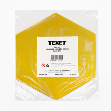 Coloured Hexagon Mirror, Pack of 5