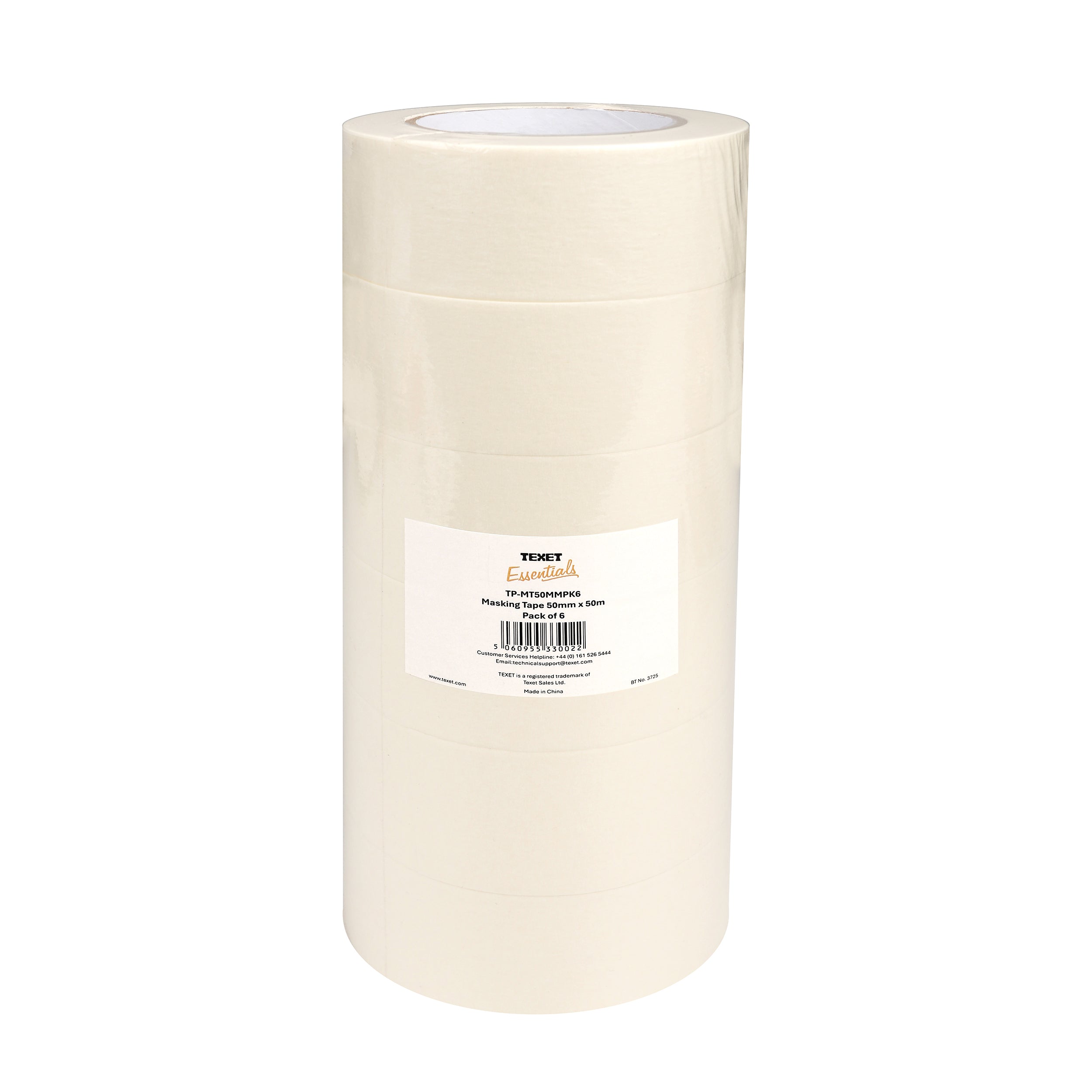 High Tack Masking Tape 50mm x 50m, Pack of 6