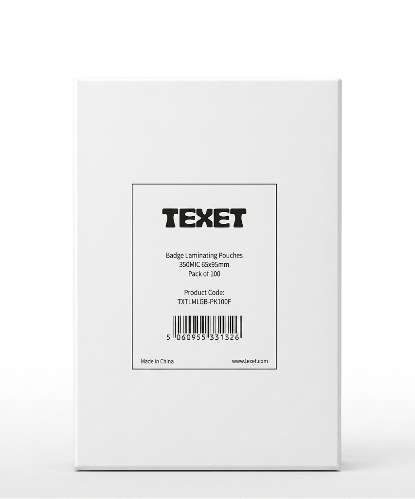 Texet Badge Laminating Pouches 350 mcn 65x95mm, Pack of 100