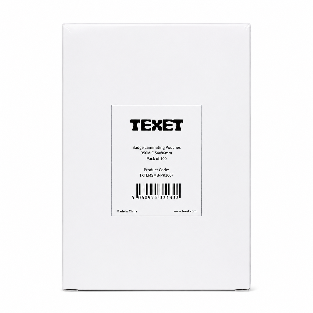 Texet Badge Laminating Pouches 350 mcn 54x86mm, Pack of 100