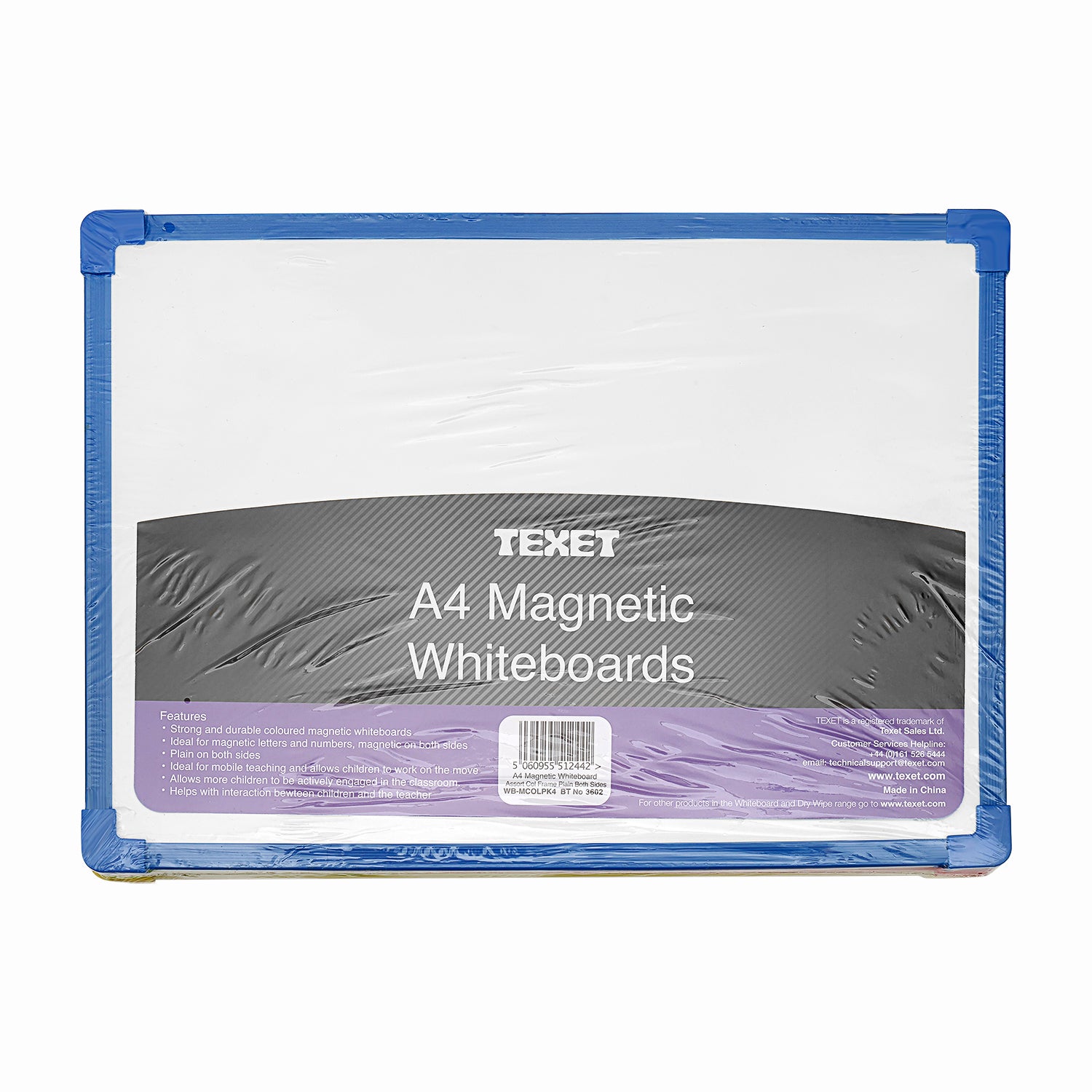 A4 Mix Colours Magnetic Framed Whiteboards, Pack of 4