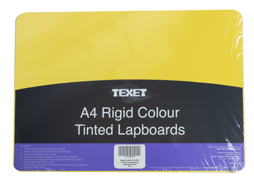 A4 Rigid Plain Double-Sided Lapboard Yellow, Pack of 5