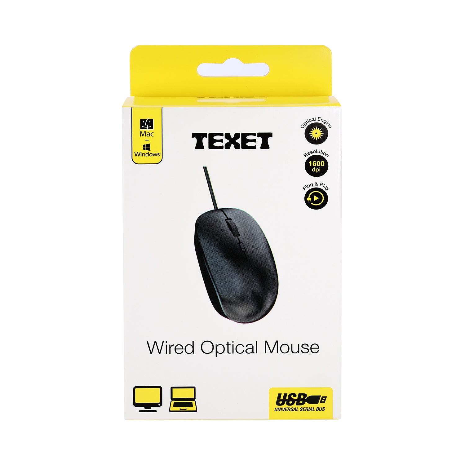 Wired Optical Mouse, 4 Buttons