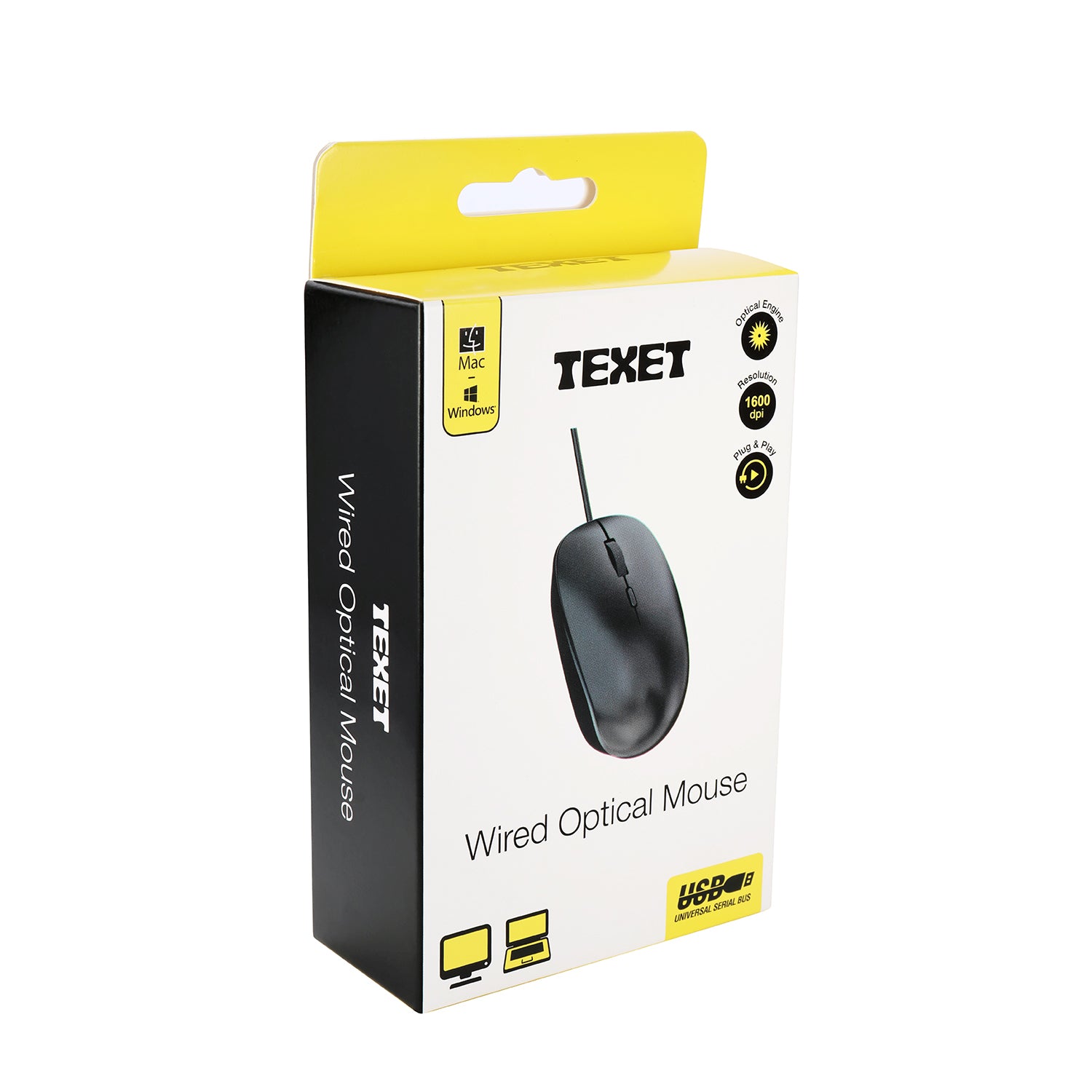 Wired Optical Mouse, 4 Buttons