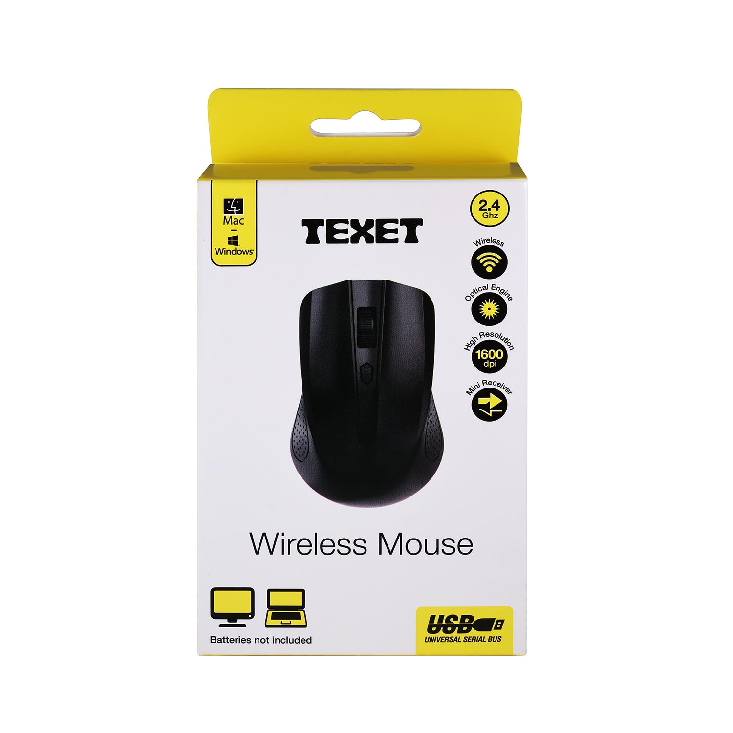 Wireless Optical Mouse, 4 Buttons
