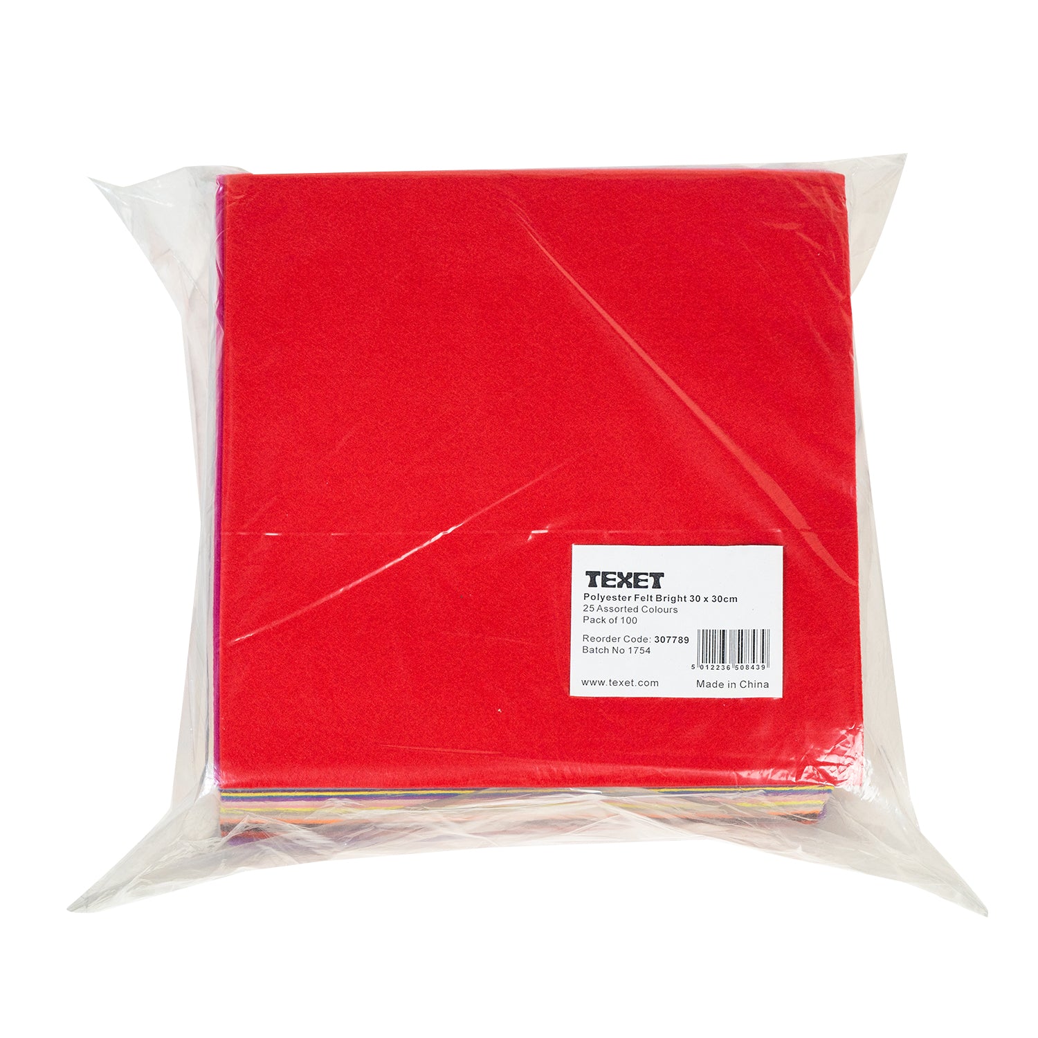 Bright Coloured Felt Sheets 30 x 30cm, Pack of 100