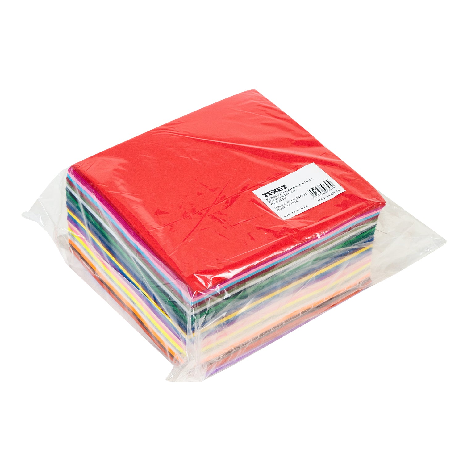 Bright Coloured Felt Sheets 30 x 30cm, Pack of 100