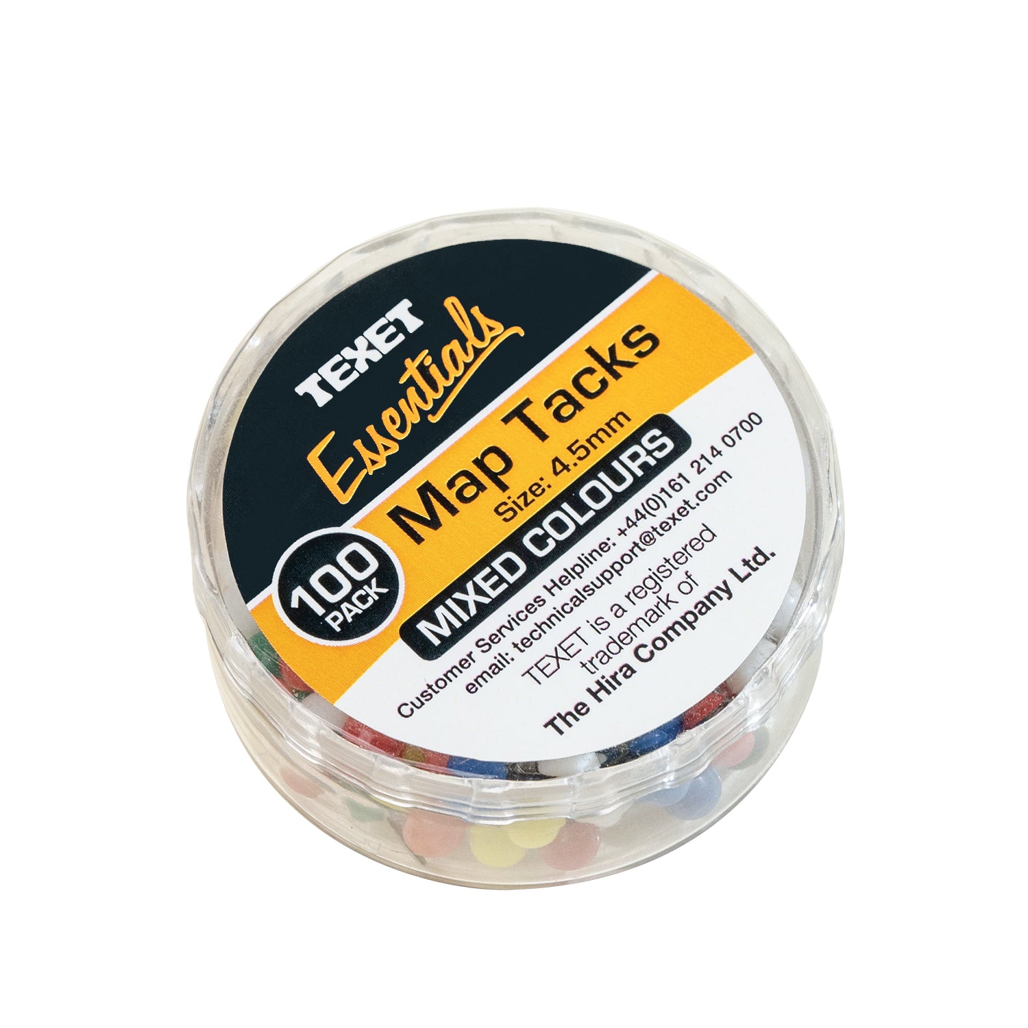 Map Tacks 4.5mm Pack 100 Assorted Colours – www.texet.com