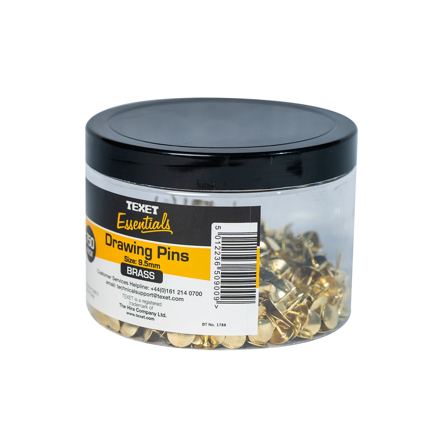 Drawing Pins 9.5mm Pack 750 Brass – www.texet.com