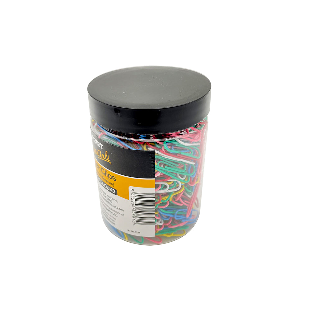 Paper Clips Medium Pack 500 Assorted Colours