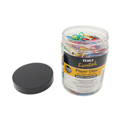Paper Clips Medium Pack 500 Assorted Colours