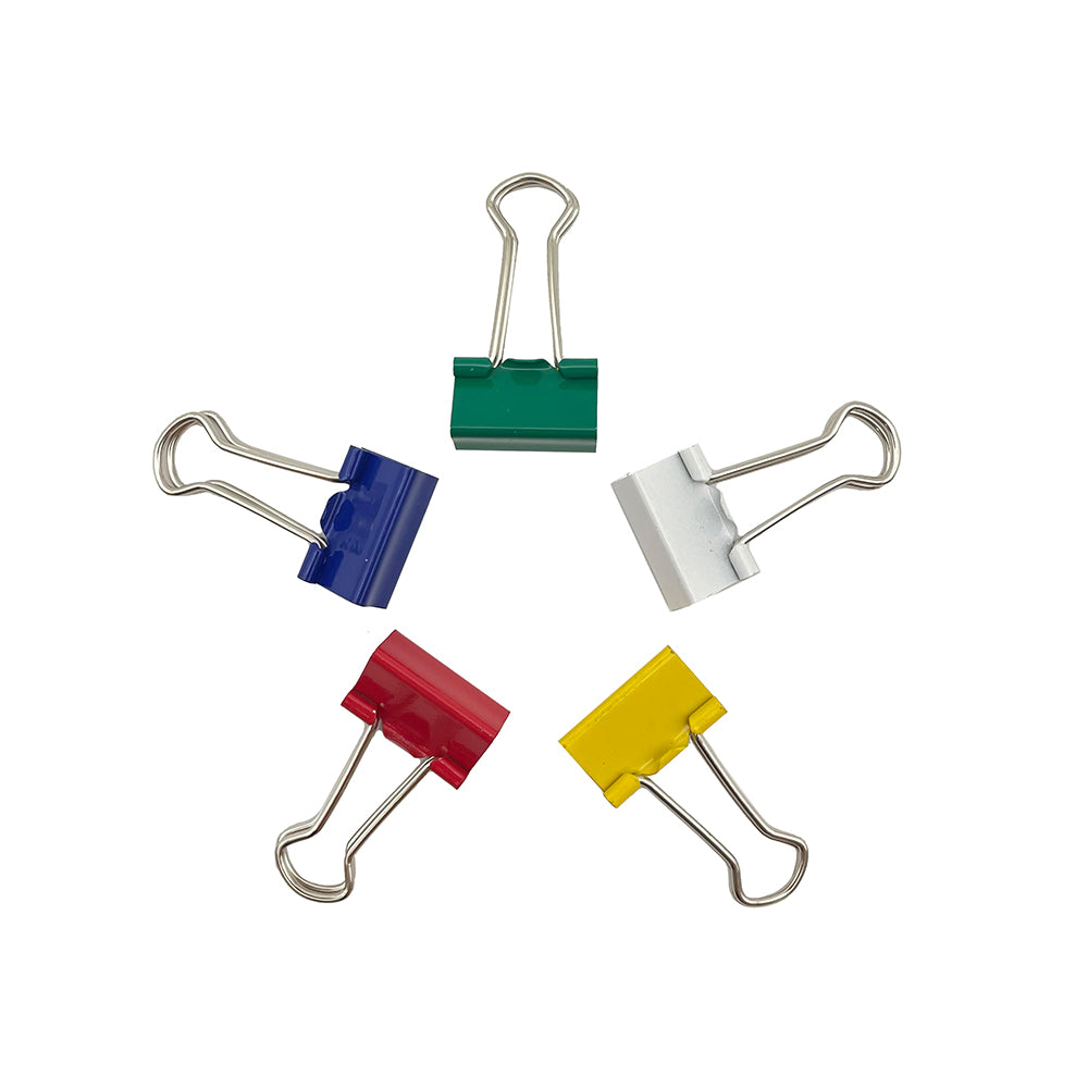 Foldback Clips 19mm Pack 50 Assorted Colours