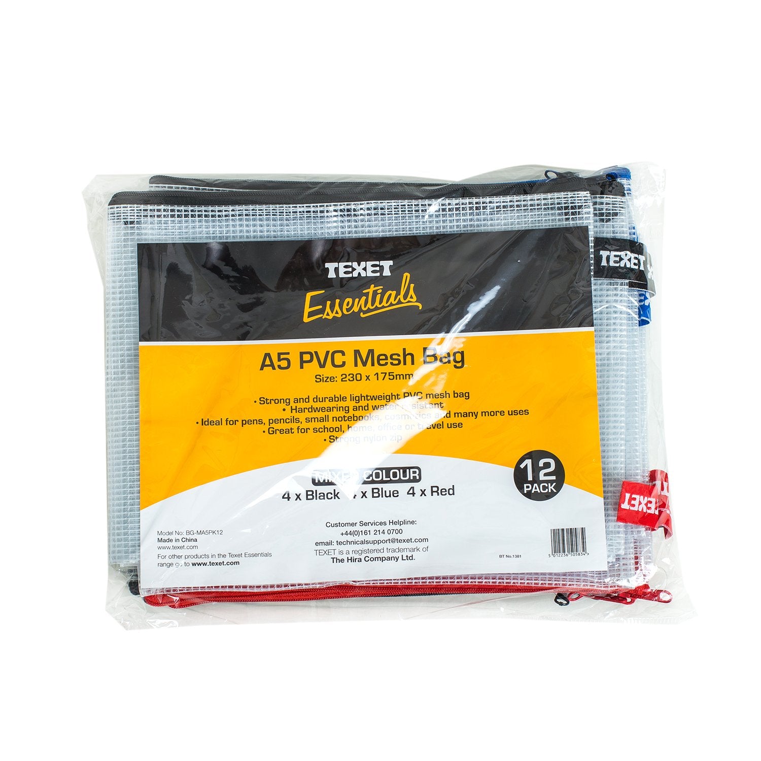A5 Mesh Plastic Bag, Pack of 12