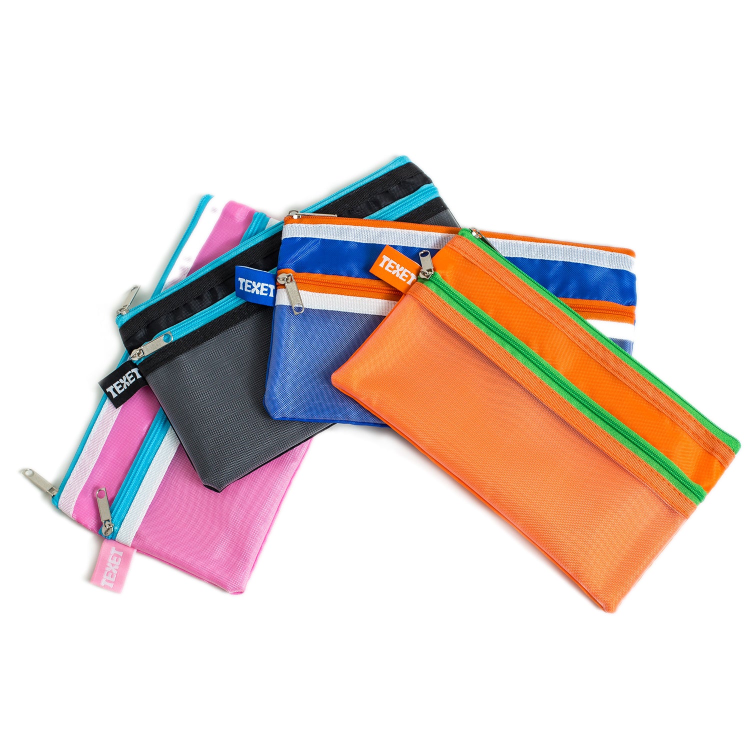 Nylon Pencil Case Mixed Colours PK 12
