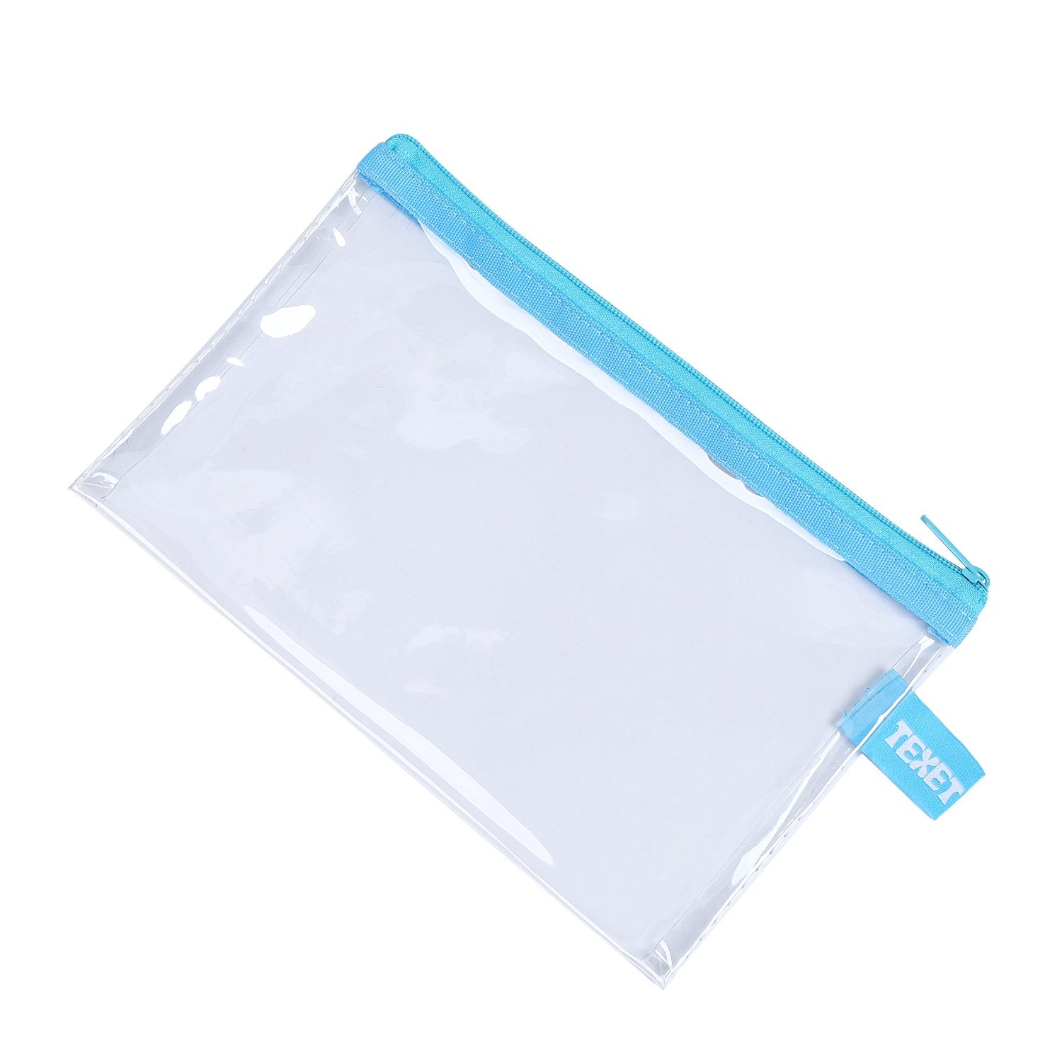 Clear Pencil Case 200mm x 125mm Assorted Colours PK12 www.texet