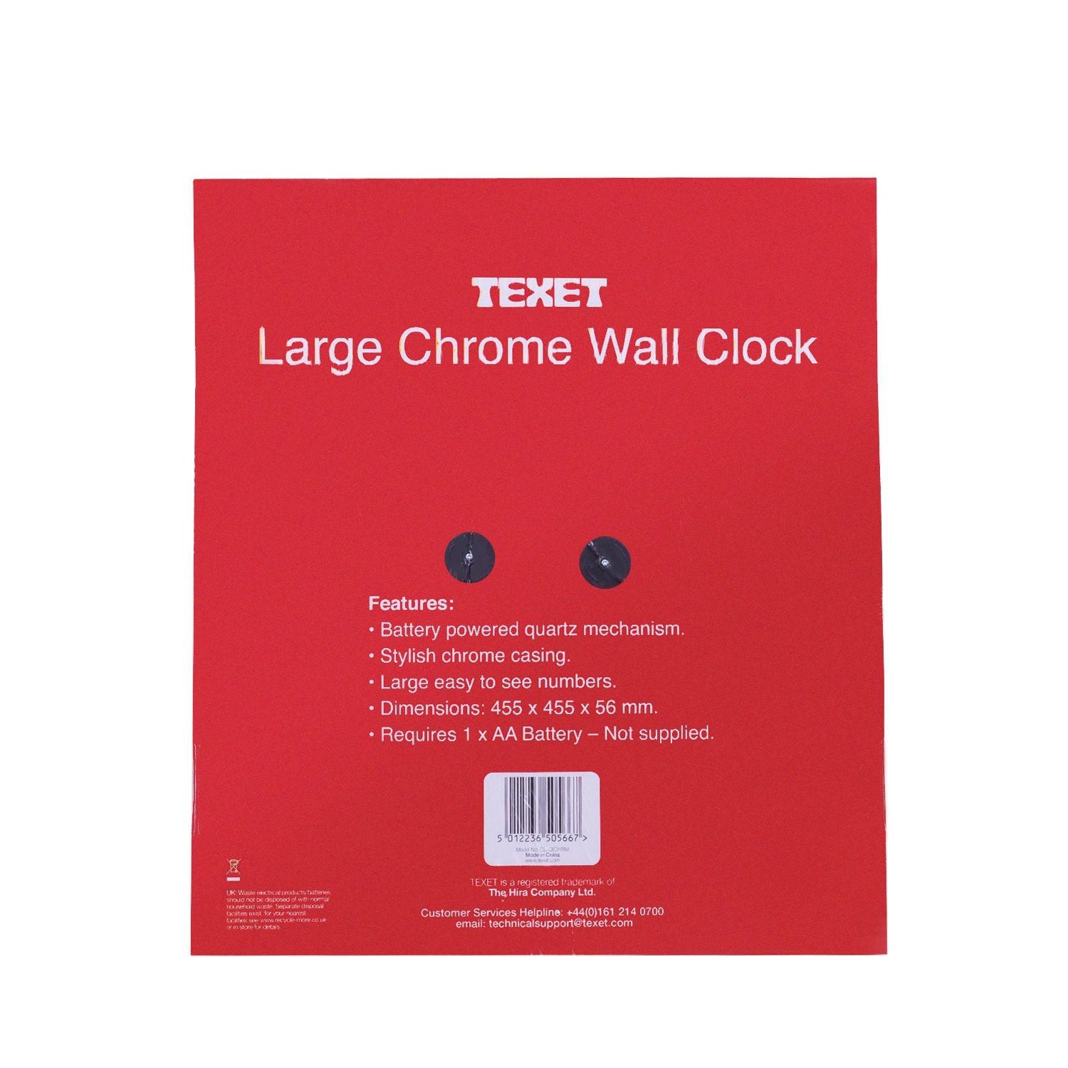 Chrome Indoor Wall Clock