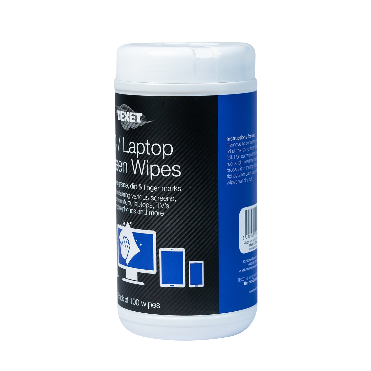 PC, Laptop Screen Cleaning x 100 Wipes – www.texet.com