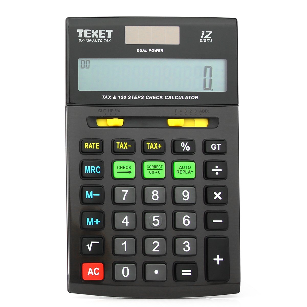 DX-120-AUTO-TAX Desktop 12 Digit Dual Powered Calculator