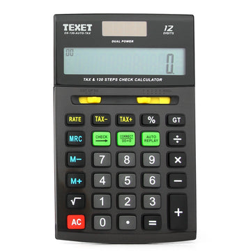 DX-120-AUTO-TAX Desktop 12 Digit Dual Powered Calculator