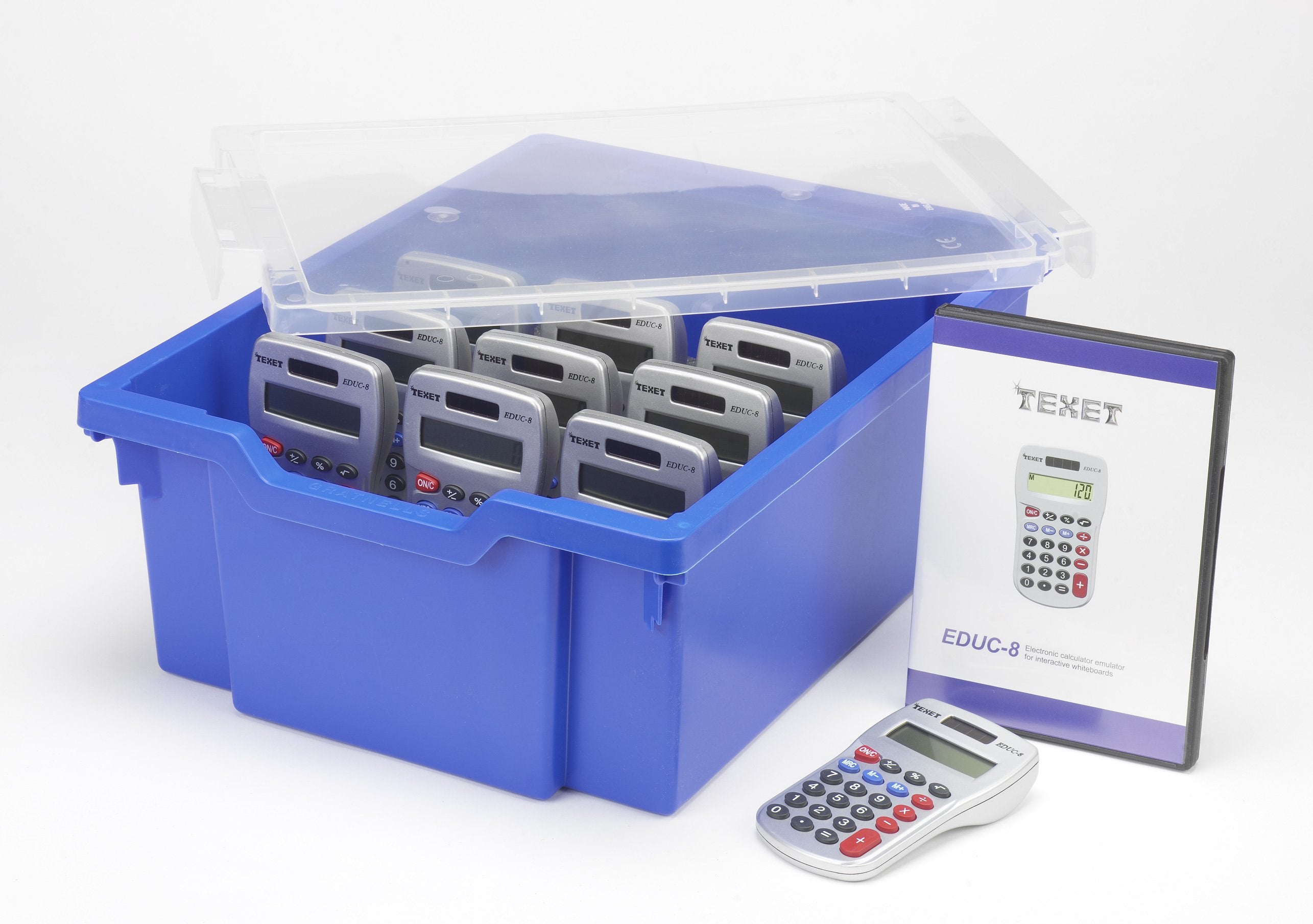 EDUC-8CC Large 8 Digit Dual Powered Pocket Calculator Class Pack, Pack of 30