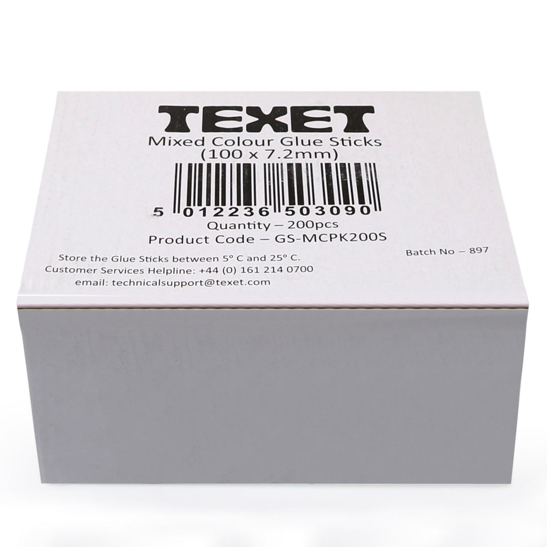 Mixed Colour Glue Sticks 100 x 7.2mm, Pack of 200