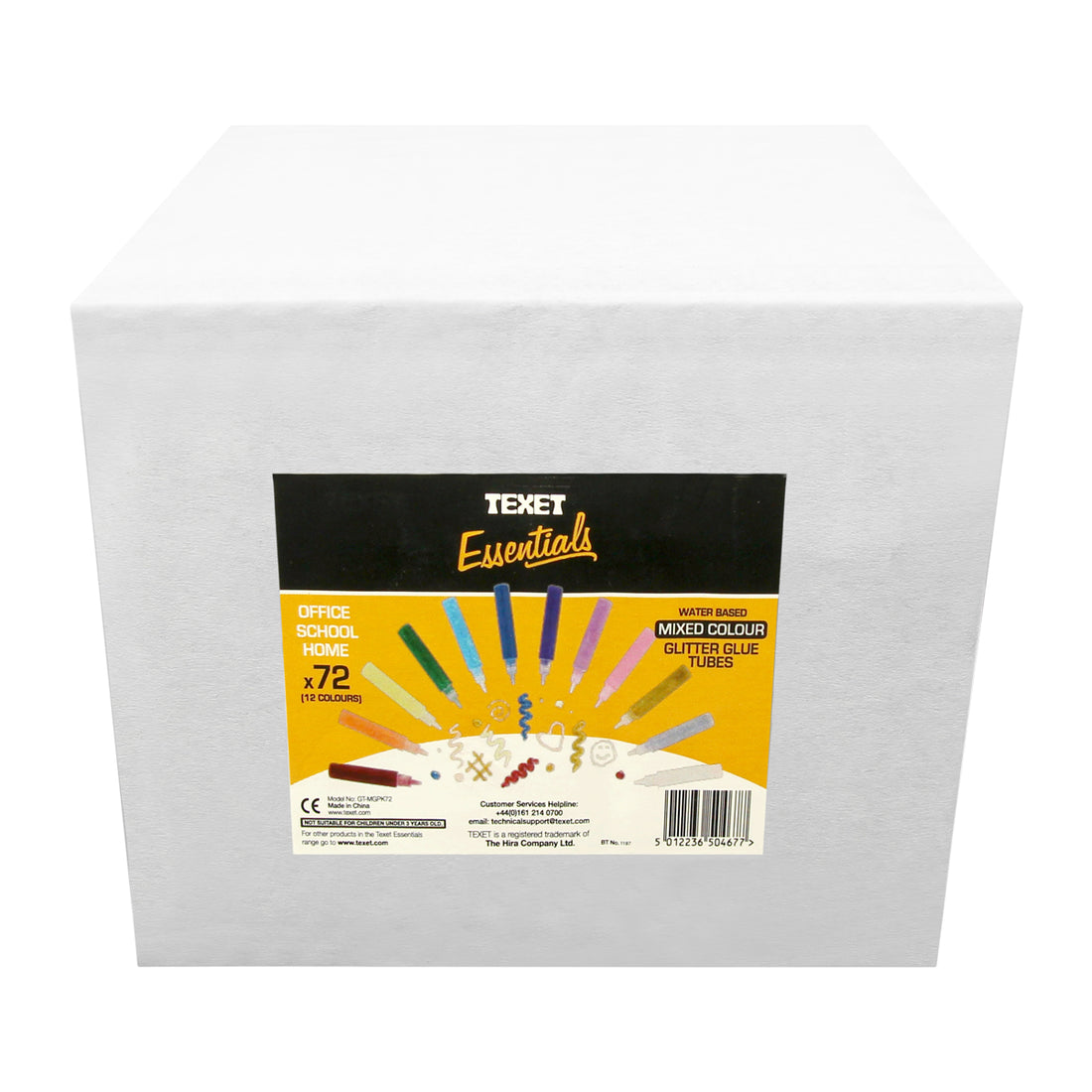 Glitter Glue Pen Tubes 10ml, Pack of 72