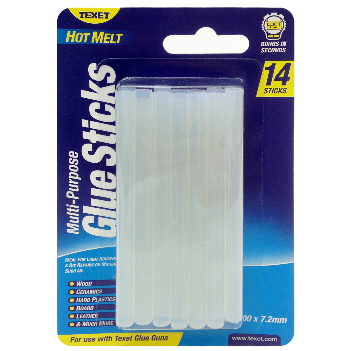 Hot Melt Glue Stick 100 x 7.2mm, Pack of 14
