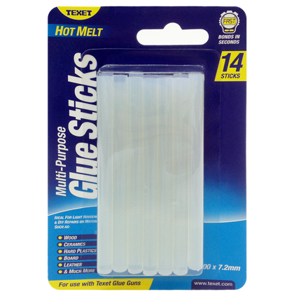 Hot Melt Glue Stick 14PK Size: 100 x 7.2mm