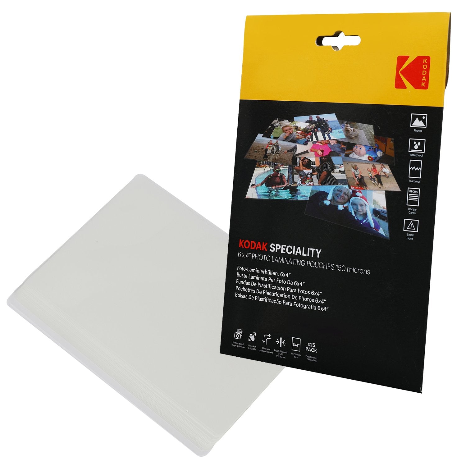 Size: 6x4, 150 mcn Pack 25 Photo Laminating Pouches