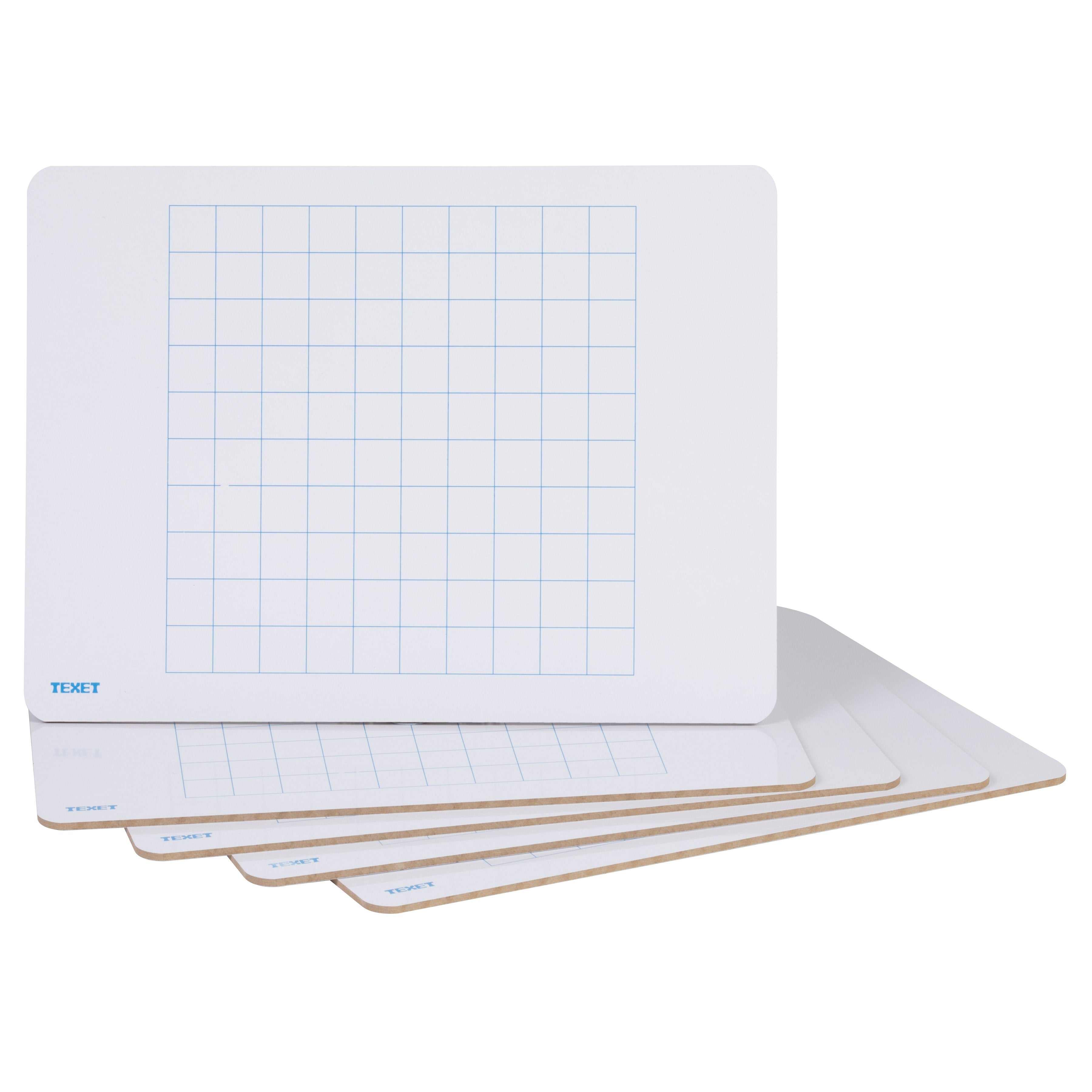 A4 Rigid Maths 100 Square Grid Whiteboard, Pack of 5