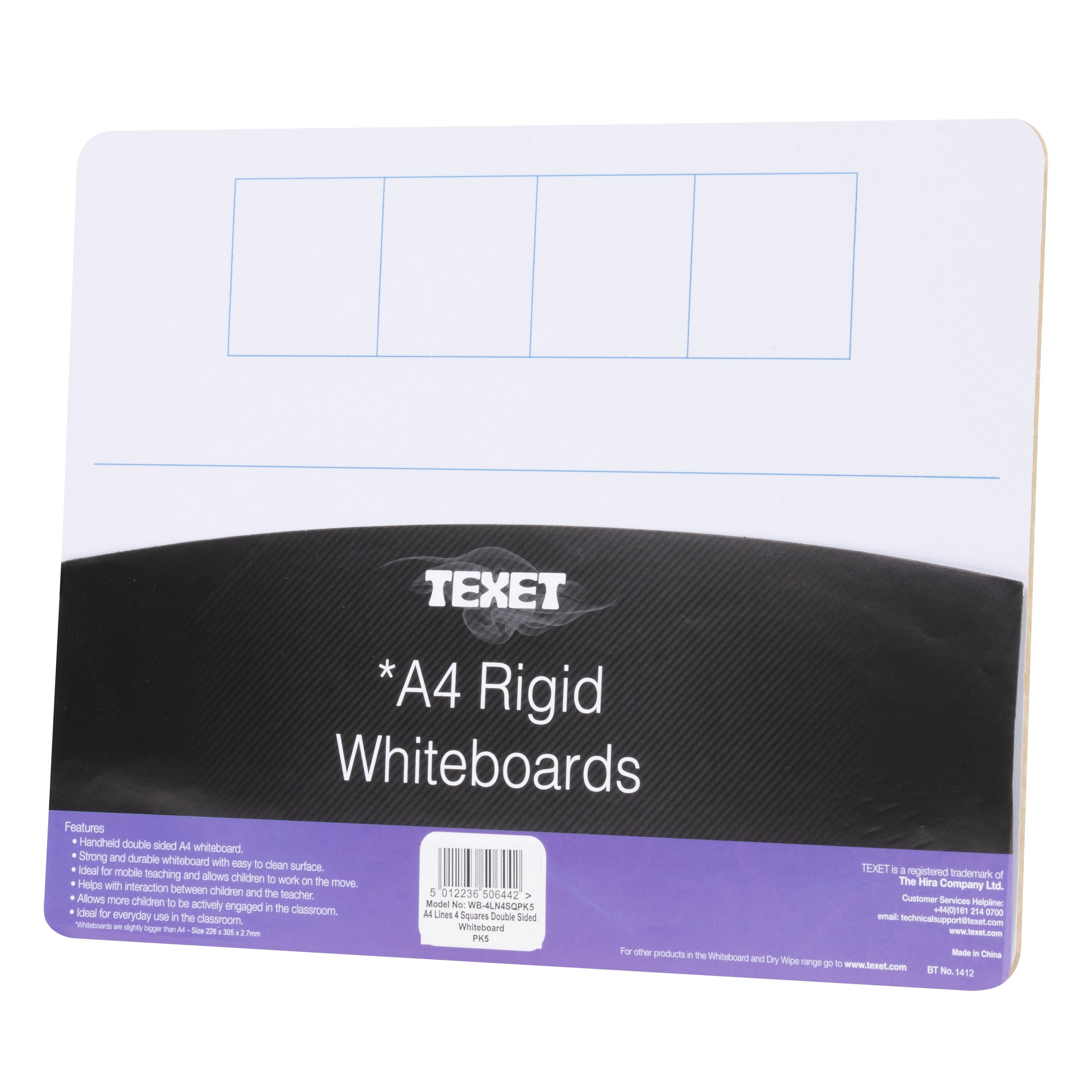 A4 Rigid Literacy Whiteboard, Pack of 5