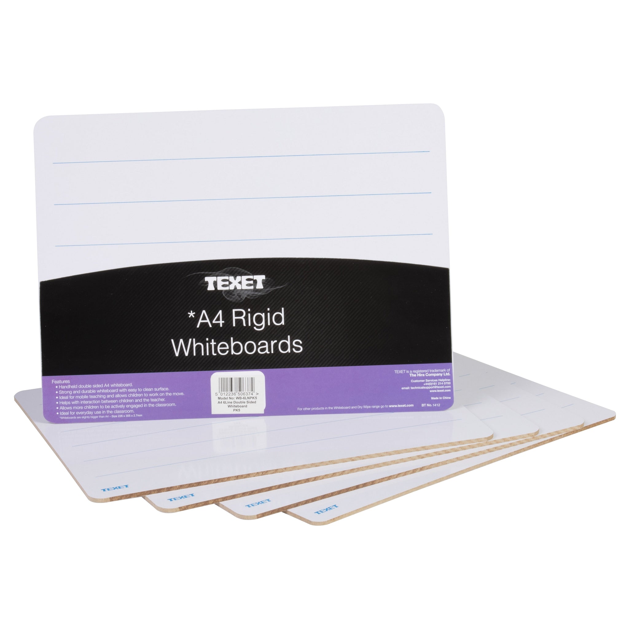 A4 Rigid 6 Line Whiteboard, Pack of 5