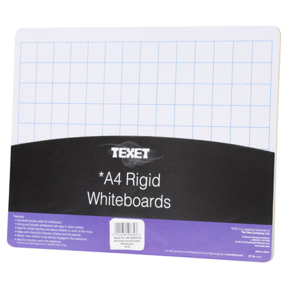 A4 Rigid Grid / Plain Sided Whiteboard, Pack of 30