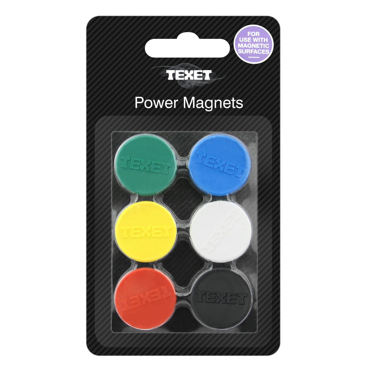 Power Magnets PK6 Assorted Colours