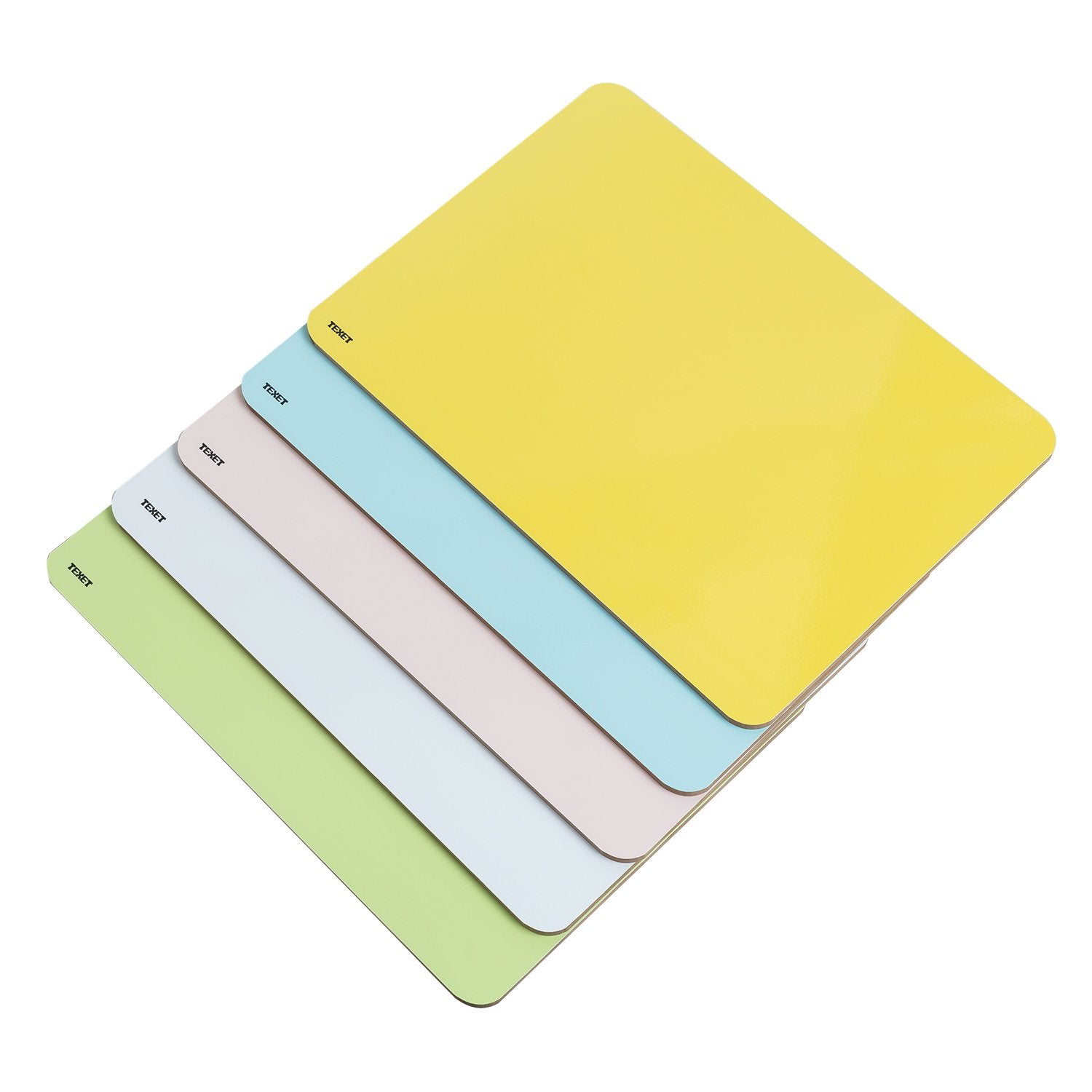 A4 Rigid Plain Double-Sided Lapboard Assorted, Pack of 5