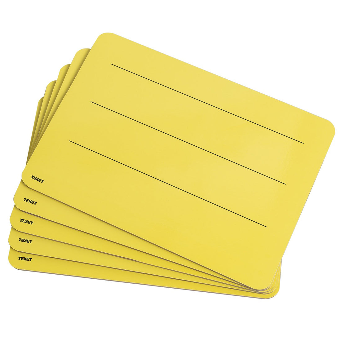 A4 Rigid 3 Line Double-Sided Lapboard Yellow, Pack of 5