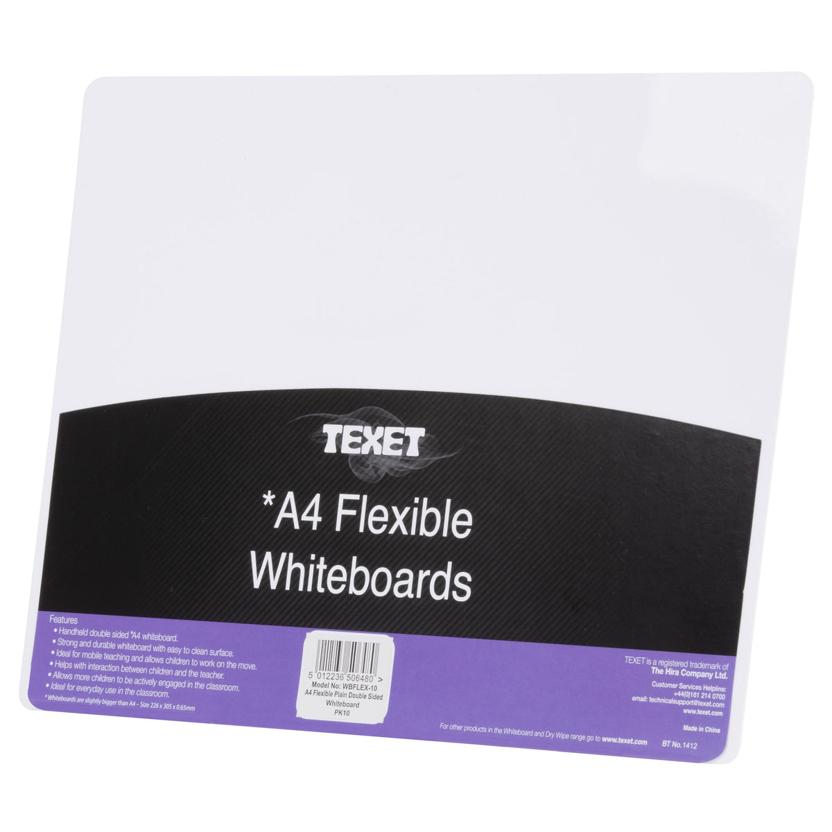 A4 Flexible Plain Whiteboard PK10 – www.texet.com