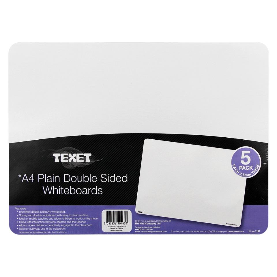A4 Rigid Plain Whiteboard, Pack of 5